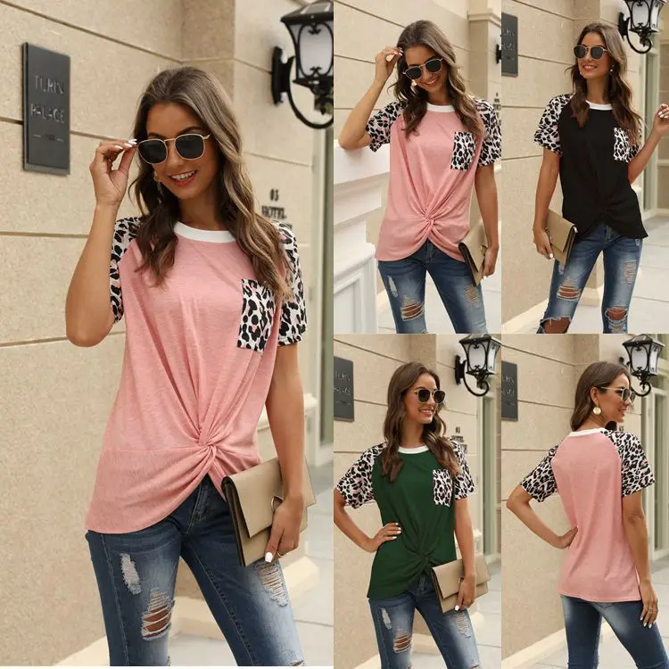 

2020 European And American Spring And Summer New Women's Leopard Print Short-Sleeved T-Shirt
