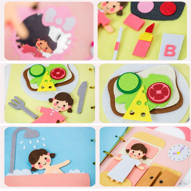 Тканевые книги для игрушек Интерактивная развивающая книга Монтессори тканевая