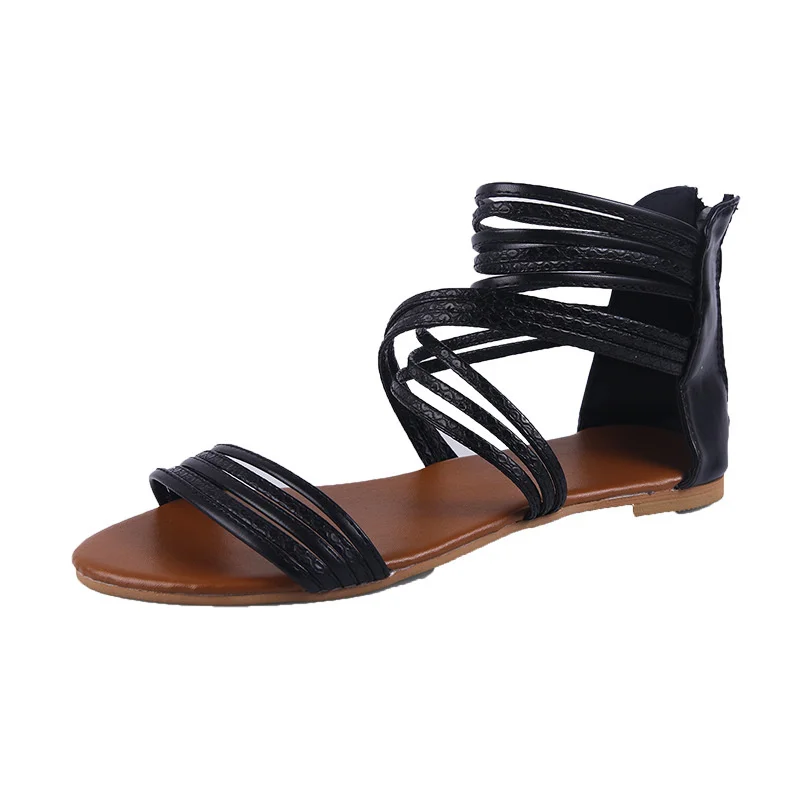 

Large size women's shoes spring and summer 2021 new slope heel toe slippers women's sandals
