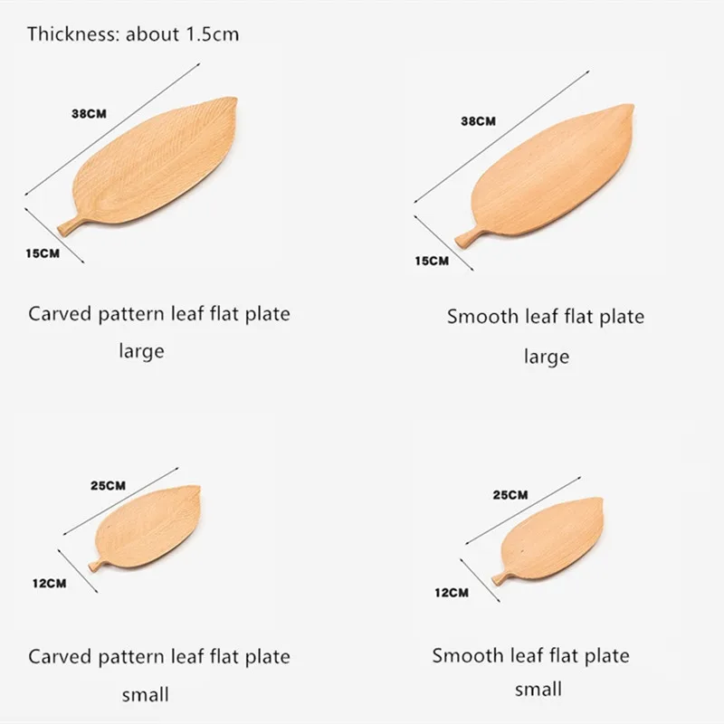 

Solid Wood Tray Japanese Environmentally Friendly Wood Leaf Shape Food Cake Plate Tea Pallet Household Kitchen Supplie Tableware