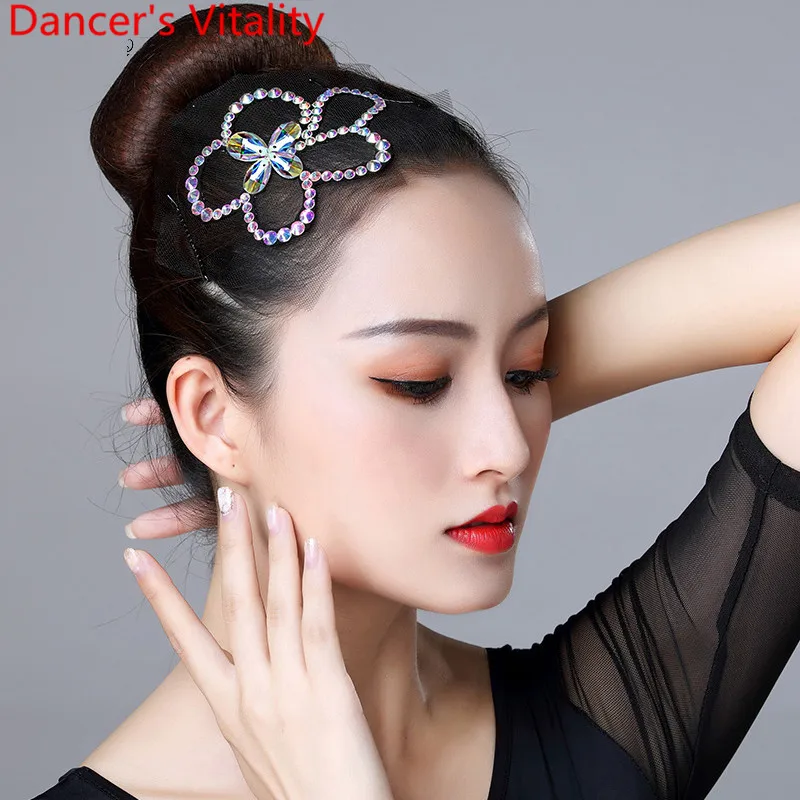 Латинский танец соревнование головной убор дети девушка алмазные аксессуары