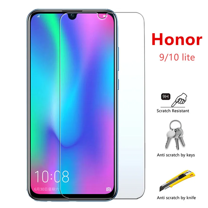 Защитное стекло для huawei honor 10 lite 9H Защитная пленка экрана 9 светильник защитное