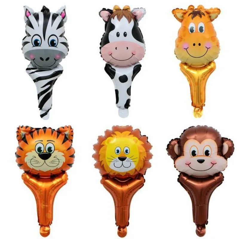 6 шт./лот набор алюминиевых шаров в виде головы животного Детские праздничные
