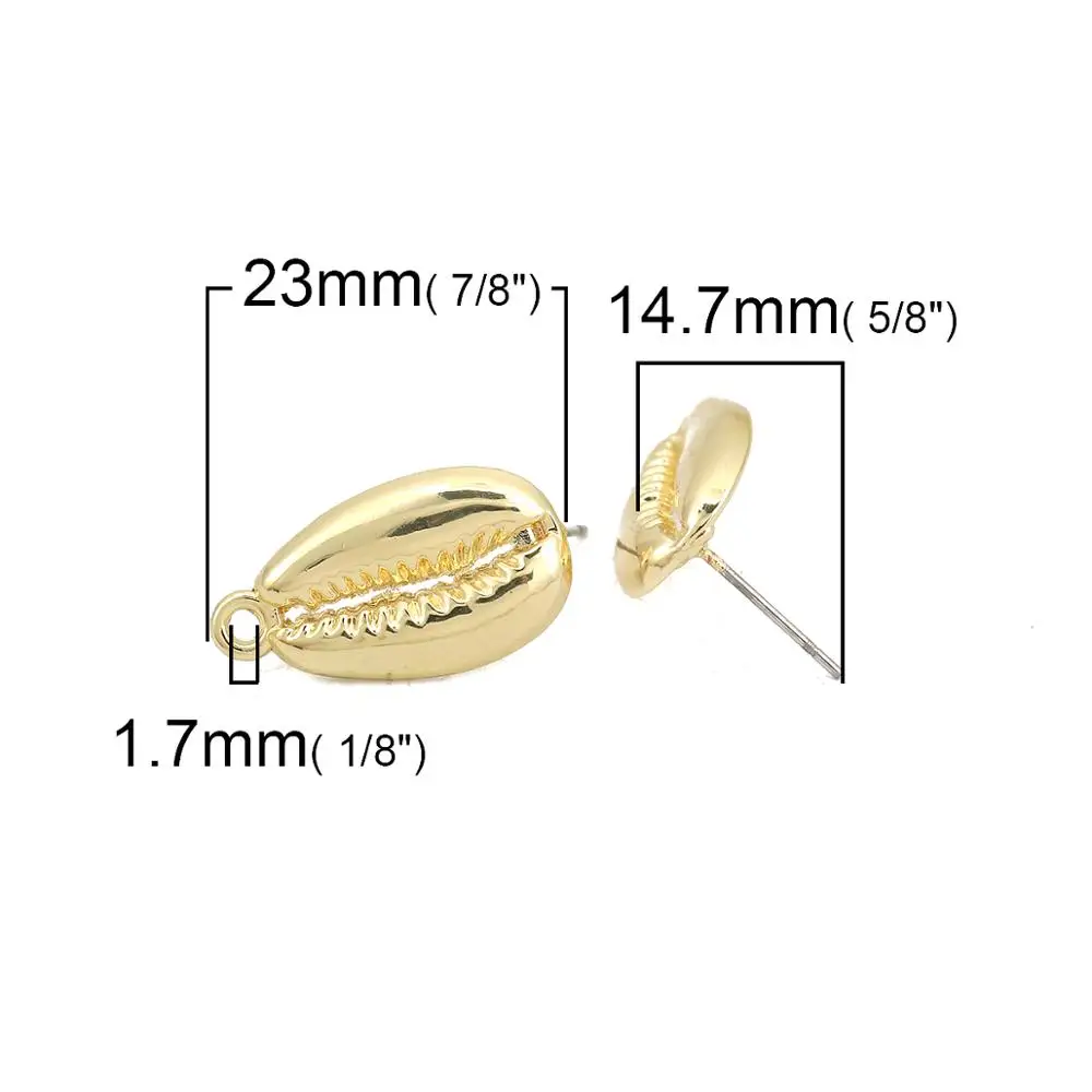 Серьги-гвоздики из сплава цинка DoreenBeads круглые серьги в золотую полоску 2 шт. |