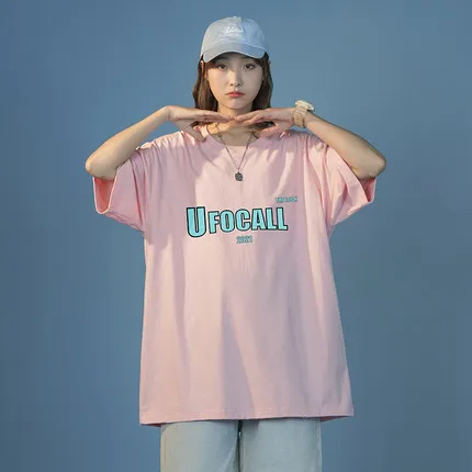 

Хан Для женщин для девочек; Топ с короткими рукавами; Свободные более огня размера плюс Для женщин футболка