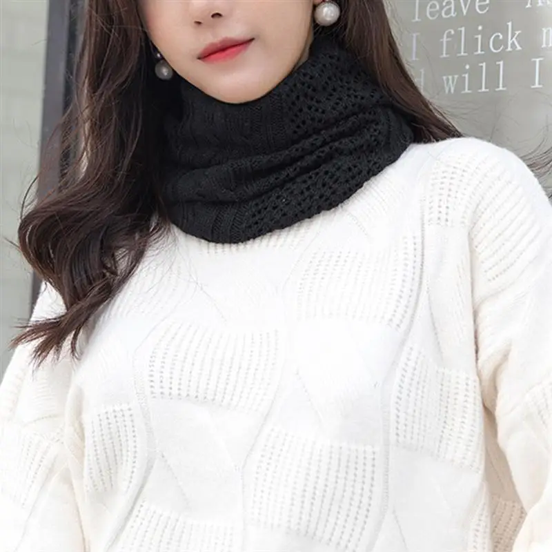 Wool Knitted Soft Scarf Casual Style Single Loop Neck Winter Warmer Windproof (Dark Grey) | Аксессуары для одежды
