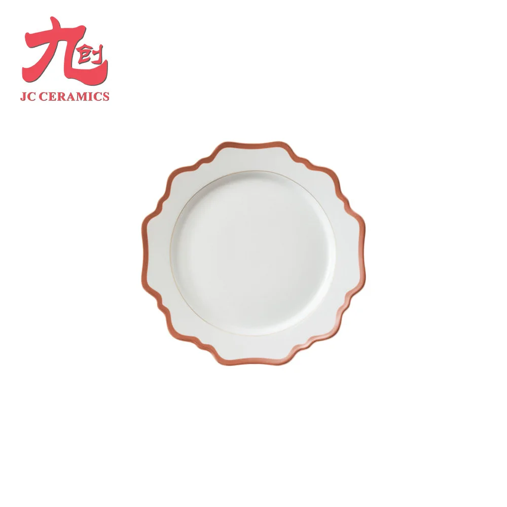 

Exquisite special shaped ceramic plate rose Phnom Penh sunflower mat creative plate Western wedding desserts