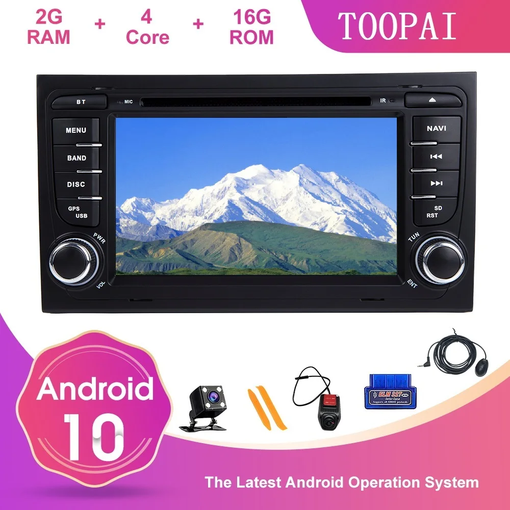 Автомагнитола TOOPAI для Audi A4 S4 2002 2008 Android 10 GPS навигация мультимедийный