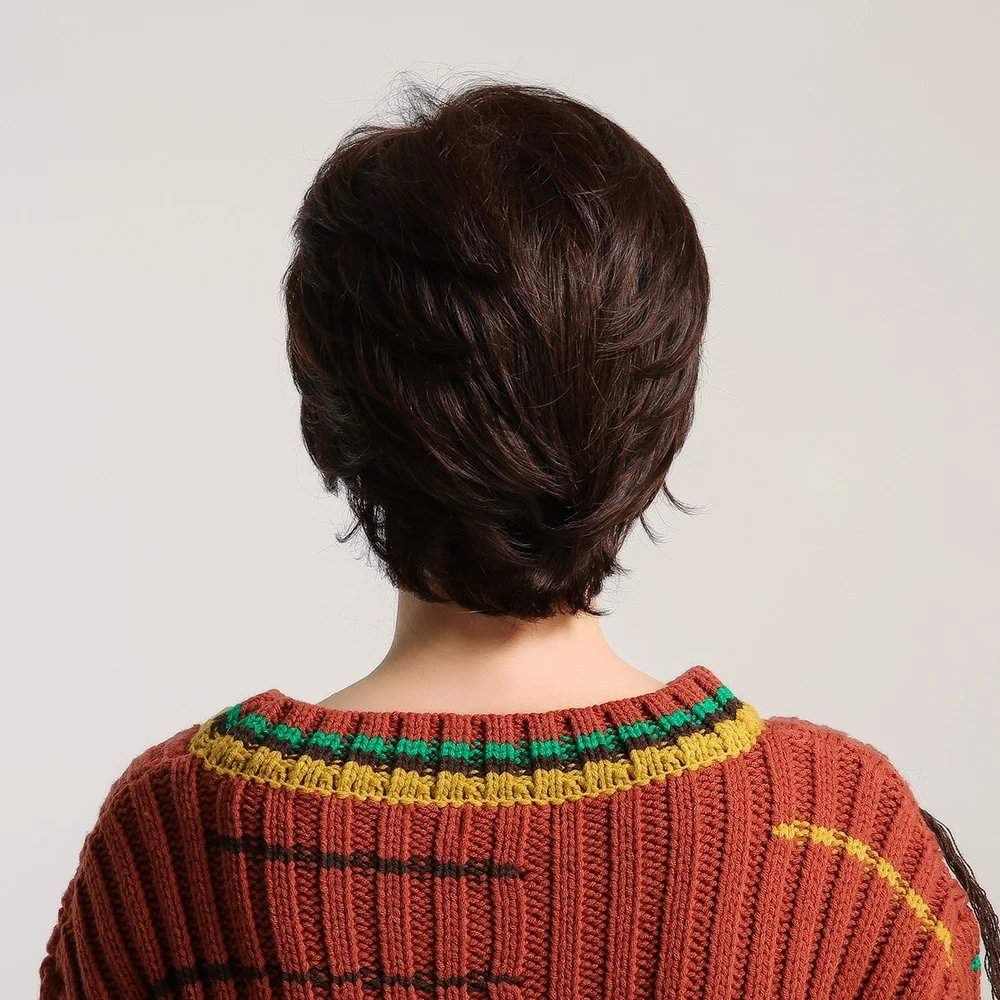 wm3047 INHAIR cube Женские синтетические волосы натуральные прямые короткие парики Многослойные пушистые Средний размер эластичный дышащий парик - Цвет: wm3047