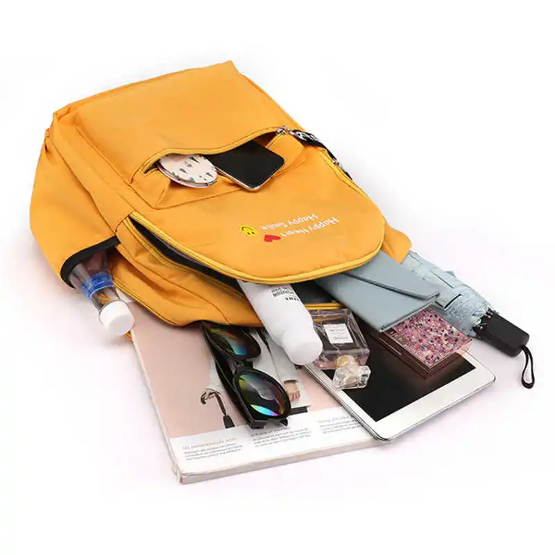 

Women solid lady nylon student capacity backpack water school bags #45