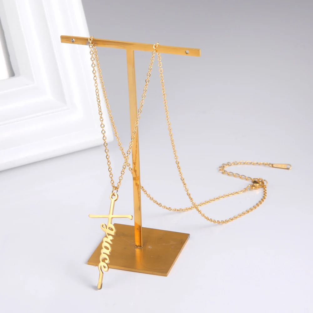 Ожерелье с подвеской-крестом для мужчин и женщин чокер из нержавеющей стали