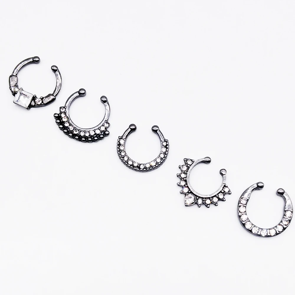 Женская заколка для тела разноцветное Винтажное кольцо пирсинга носа 15