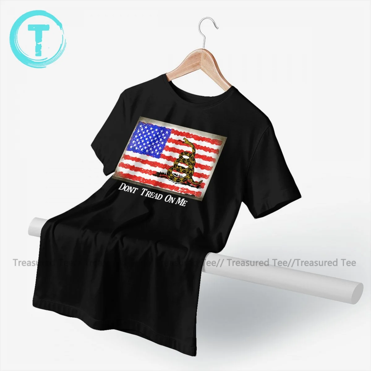 

Gadsden Flag Tshirt Cute Cotton Short-Sleeve T Shirt Print Classic Tee Shirt Mens Big