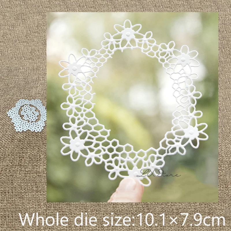 

New Design Craft Metal Cutting Die 2pcs flower frame decoration scrapbook die cuts Album Paper Card Craft Embossing die cuts