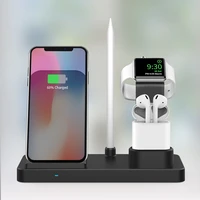 smart power off wireless charger with stand 4 in 1 fast charging station for mobile iwatch airpods foldable phone holder