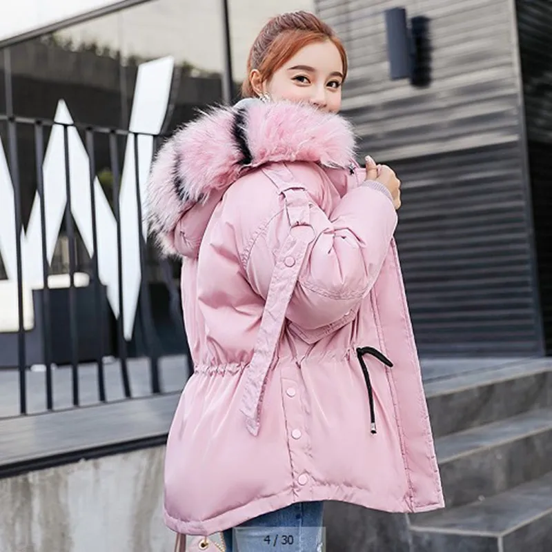 

Big Fur New Parkas Female Women Winter Coat Thick Cotton Winter Jacket Womens Outwear Parkas for Women Winter down jacket Y117