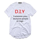 Футболка мужская Расширенная с принтом сделай сам, эксклюзивный дизайн, уличная одежда, длинная рубашка в стиле хип-хоп, DZS5MC