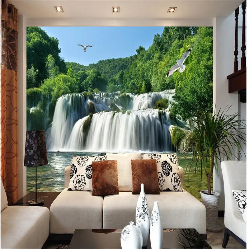 Пользовательские росписи для зеленого леса крик водопады художественные