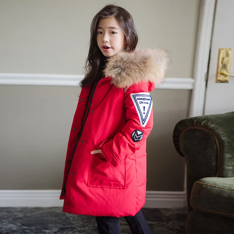 Модная детская зимняя куртка теплая водонепроницаемая верхняя одежда с меховым