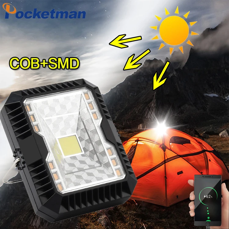 Portable 150W LED Camping Light 3 Mode Outdoor Tent Lantern Solar Flashlight Built-in Battery Lamp USB Rechargeable Hanging Lamp