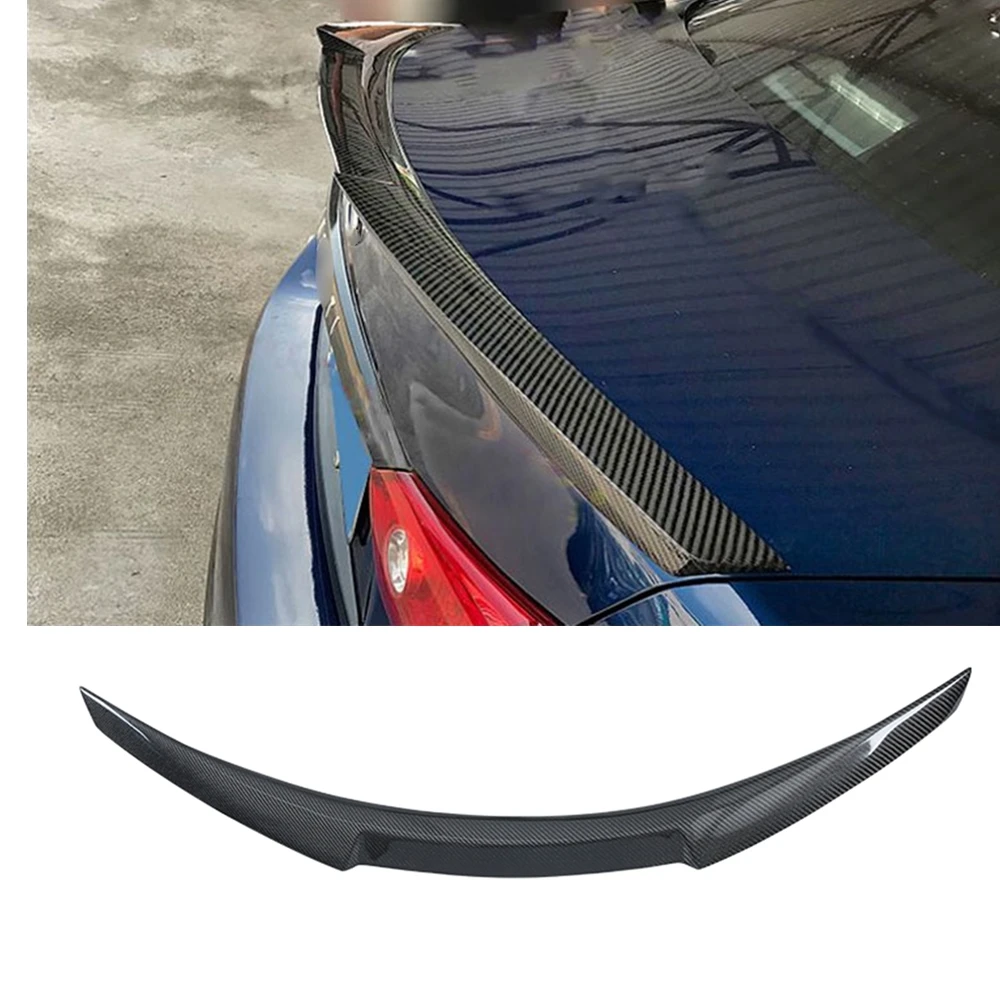 

Rear Spoiler Wing For Infiniti Q60 2018-2021 Highkick Style Carbon Fiber Car Tailgate Flap Decklid Trim Trunk Lid Splitter Lip