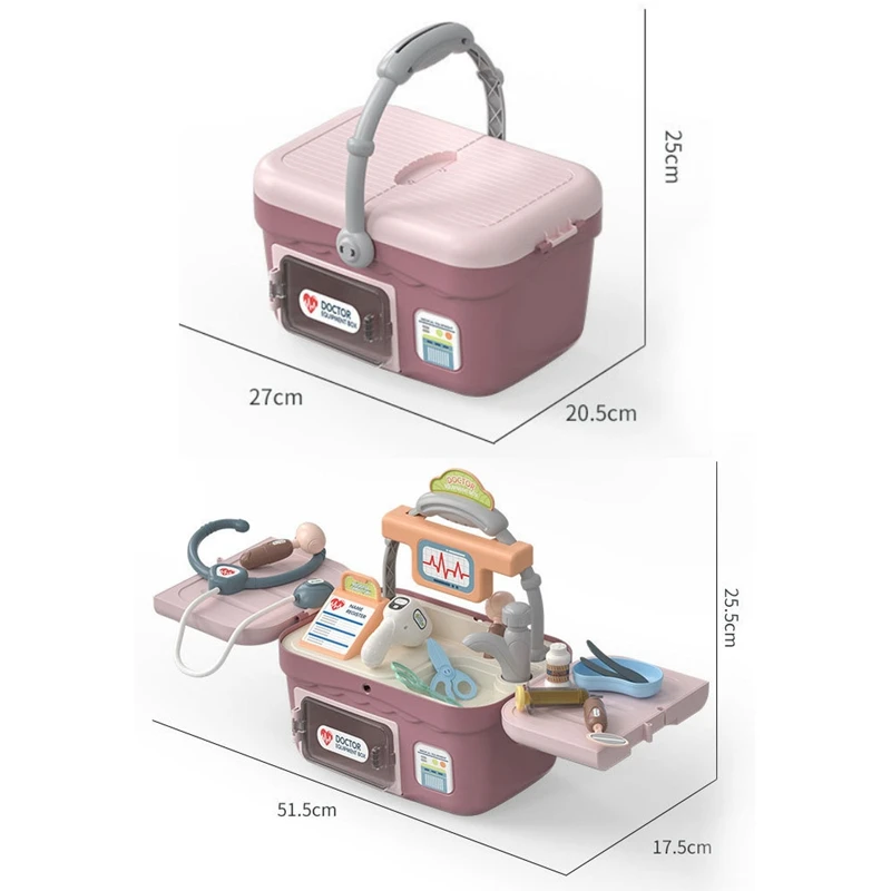 

Portable Suitcase Kids Toys Set Simulation Family Equipment Box Pretend Play Educational Toys for Children