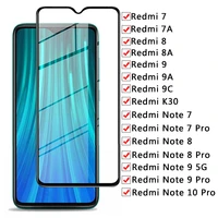 protective glass for xiaomi redmi 7 7a 8 8a 9 9a 9c k30 tempered glass note 7 8 8t 9 9s 10 pro screen protector