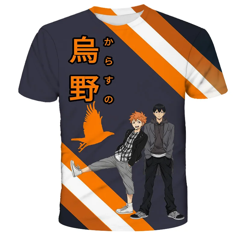 

3D Young Manga Haikyuu!! Kids T Shirt Fashion Children's Tees Short Sleeve Shirt Summer Tops O-neck Collar Volleyball Boy Print