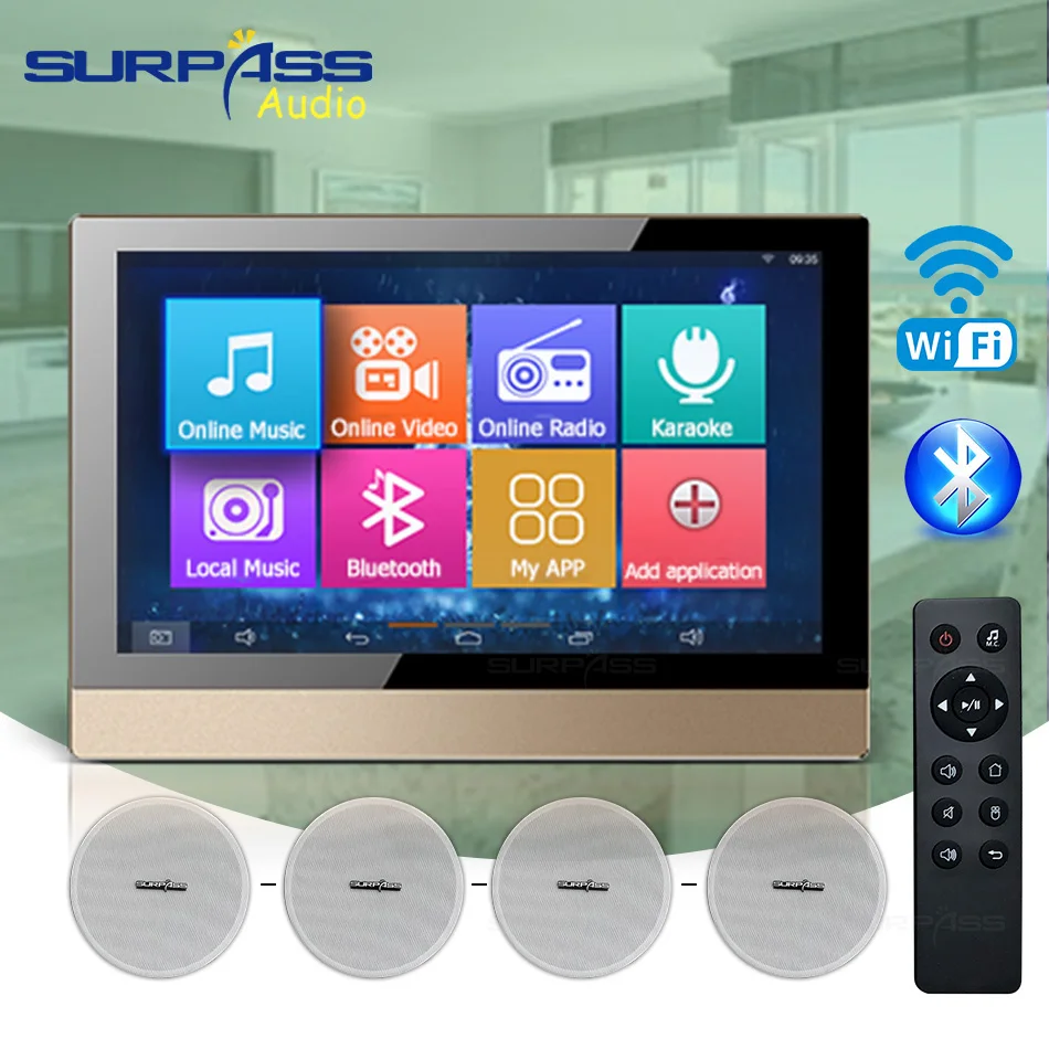 10-дюймовый экран настенный усилитель 4-дюймовый потолочный динамик Combo дешевый