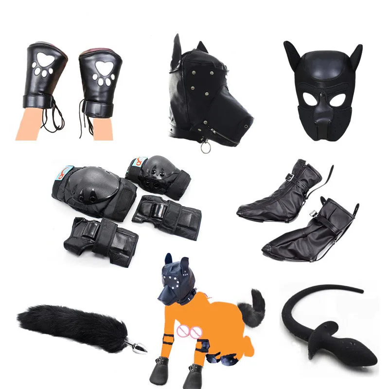 Собака ролевая игра щенок собака капюшон маска лапа собаки перчатка ползание