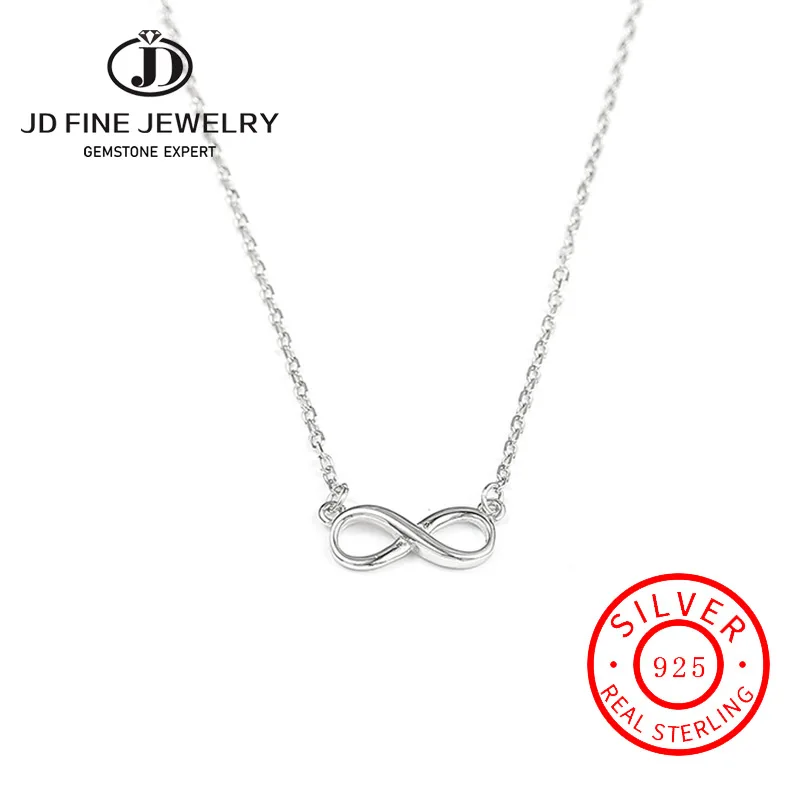 JD ожерелье с кулоном бесконечность из стерлингового серебра 925 пробы 8 фигурок