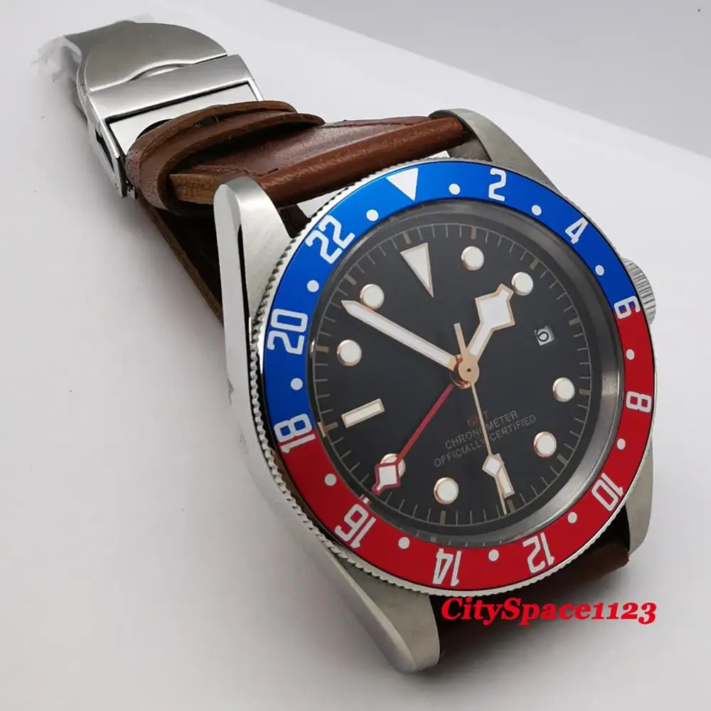 Механические наручные часы corgдругие 41 мм стерильный циферблат сапфир GMT