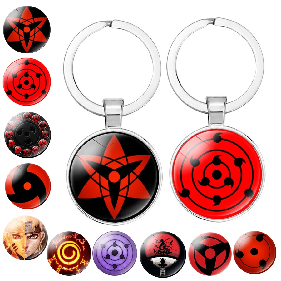Дропшиппинг Стекло Наруто Shippuden брелок круглый Шаринган глаз цепь Винтаж Дамы