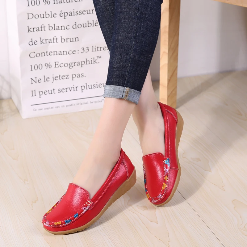 2020 Autumn Women Flats Shoes Women Slip on White Flat Loafers Shoes Ladies Ballet Flats Female Oxfords Boat Shoes