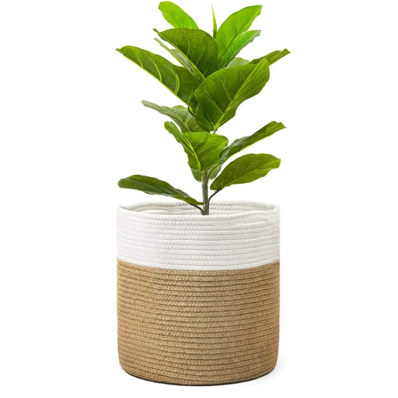 Деревенская плетеная веревка цветочный горшок комнатный контейнер для растений