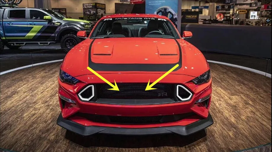 grille ABS автомобильный передний бампер сетчатая решетка Вокруг отделки гоночная решетка с лампой RTR-стиль подходит для Ford Mustang - Color: grille