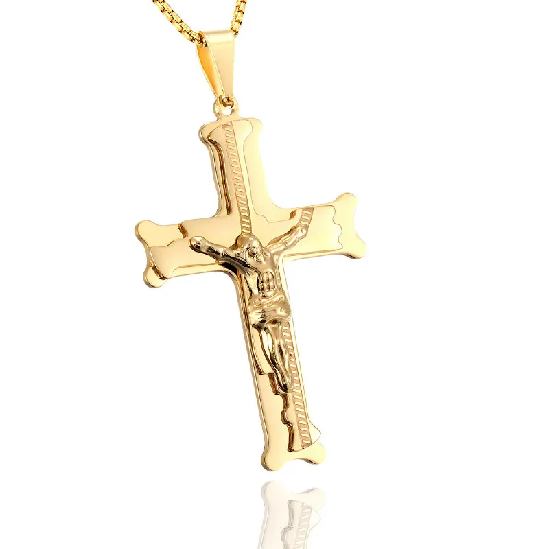 Полированная подвеска с крестом Иисуса веревочное ожерелье цепочки из
