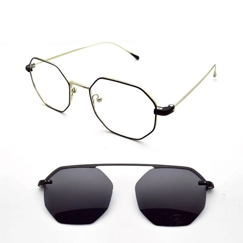 Оправа для очков женщин Ретро полигон ультра легкие тонкие боковые очки