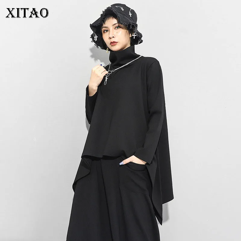 Толстовка XITAO в западном стиле с воротником хомутом свободная модная женская