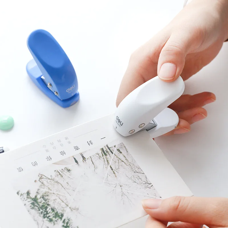 

Mini Paper Punch White Blue Color 6mm Hole Punches for Album Book Journal Binding Stationery Office Biner School Supplies