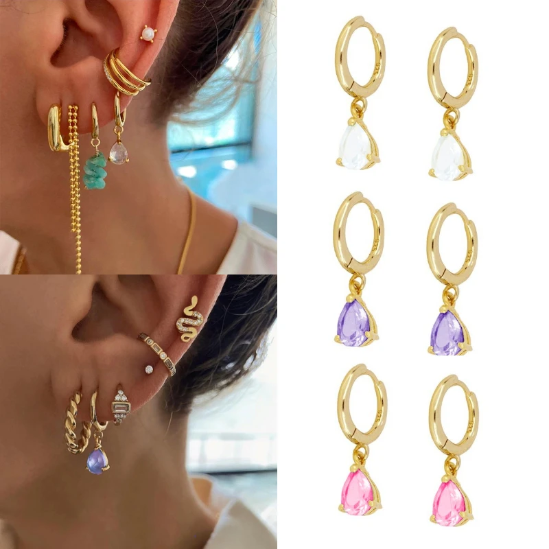 

Star Tassel Asymmetric Hoop Earrings for Women Round Disc Gold Earrings CZ Wedding Jewelry modern women's earrings 2022