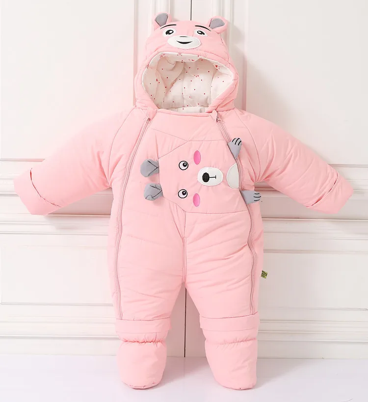 30 degrees cold Winter warm Baby girl Clothes New born Style Baby Rompers Baby Boys Jumpsuits cute Cartoon Infant Overalls