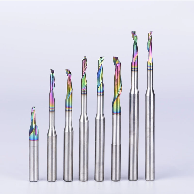 

UCHEER 1pc SHK8mm single Flute DLC coating Aluminum Solid Carbide milling cutter End Mill router bits for CNC machine