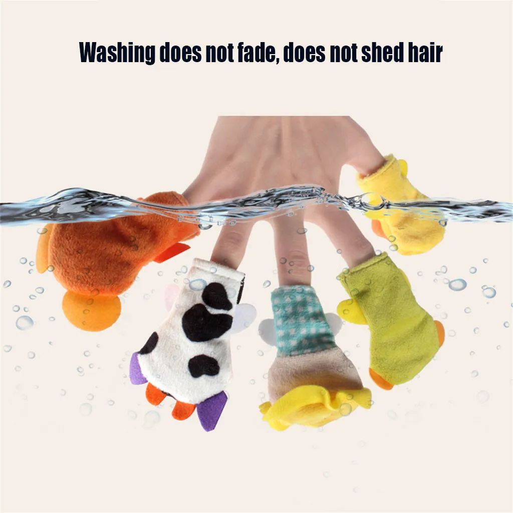 

Kids Toys 5pc Kids Cartoon Animal Finger Puppet Soft Velvet Doll Prop Toy Easter Stuffing