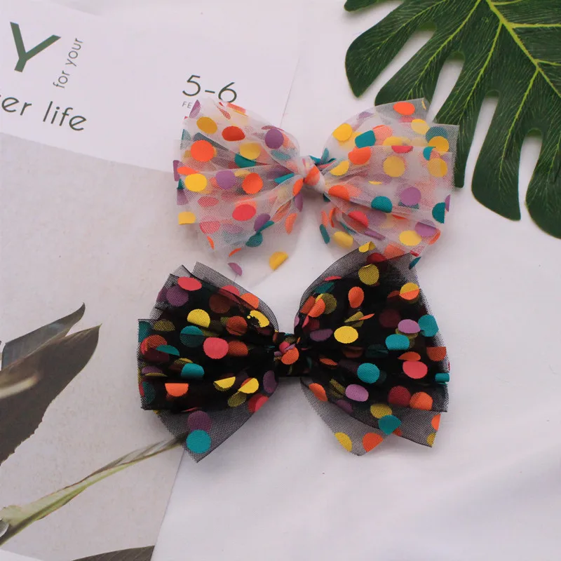 Новинка весна лето 2020 заколка для волос из снежной пряжи с волнистыми точками