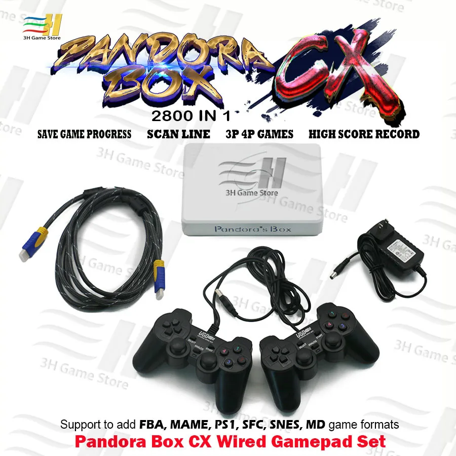 

2021 Pandora Box CX 2800 in 1 Wired/Wireless Gamepad Set Joypad Set Can save game High score record can add 5000 games 3D tekken