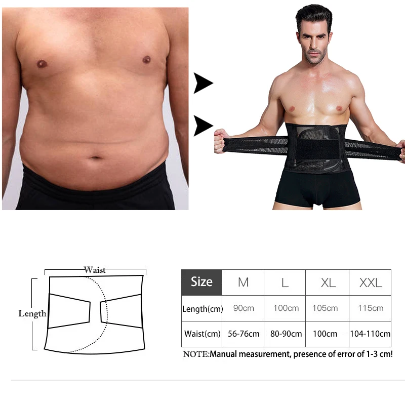 

Men Slimming Belts Waist Trainer Abdomen Fat Burning Modeling Tummy Belts Girdle Belly Body Shaper Corset Reducing Shapwear