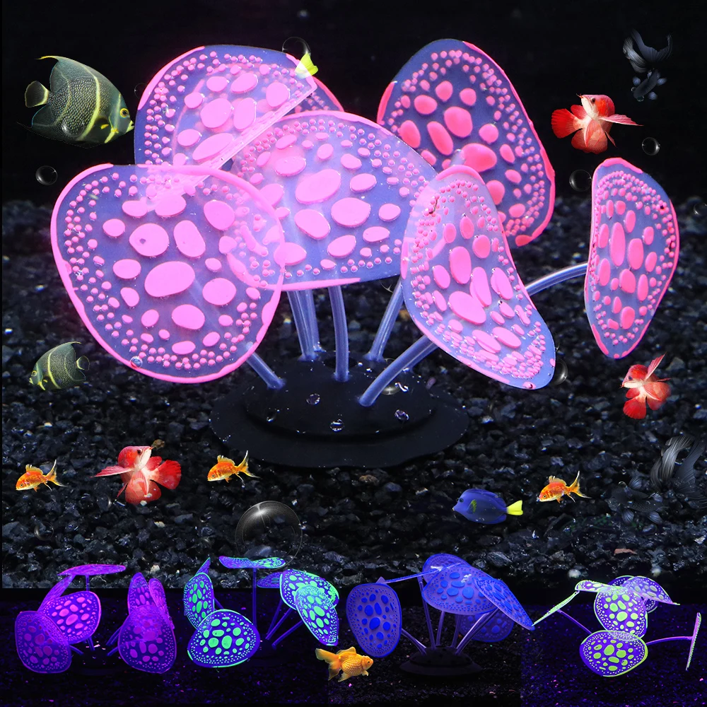 

Silicone Glowing Artificial Fish Tank Aquarium Coral Plants Underwater Landcape Ornament Fish Tank Aquarium Decor Accessories D3