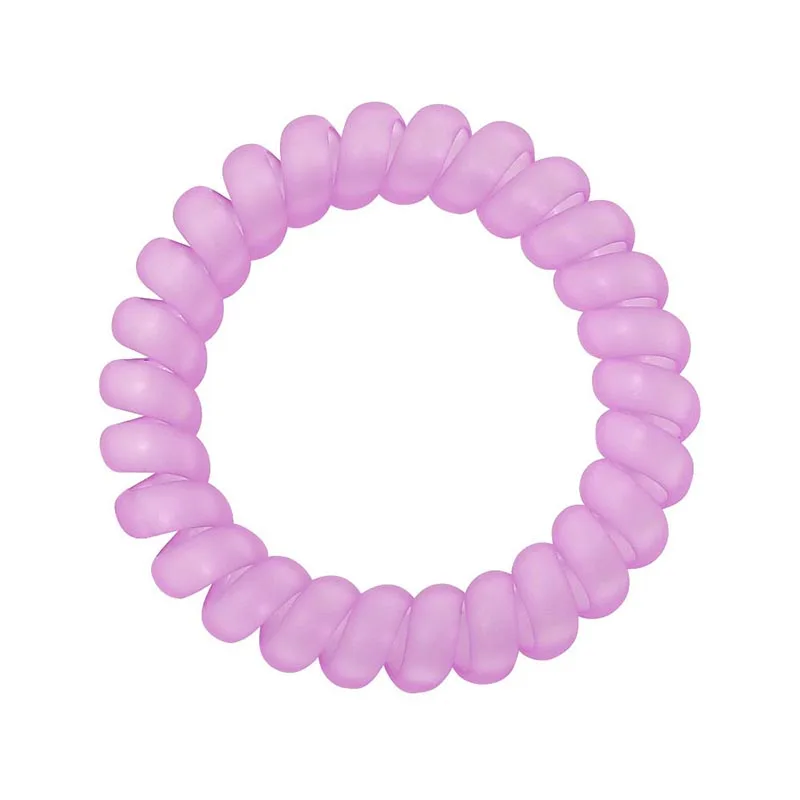 Резинка для волос в виде телефонного шнура прозрачная матовая бесшовная