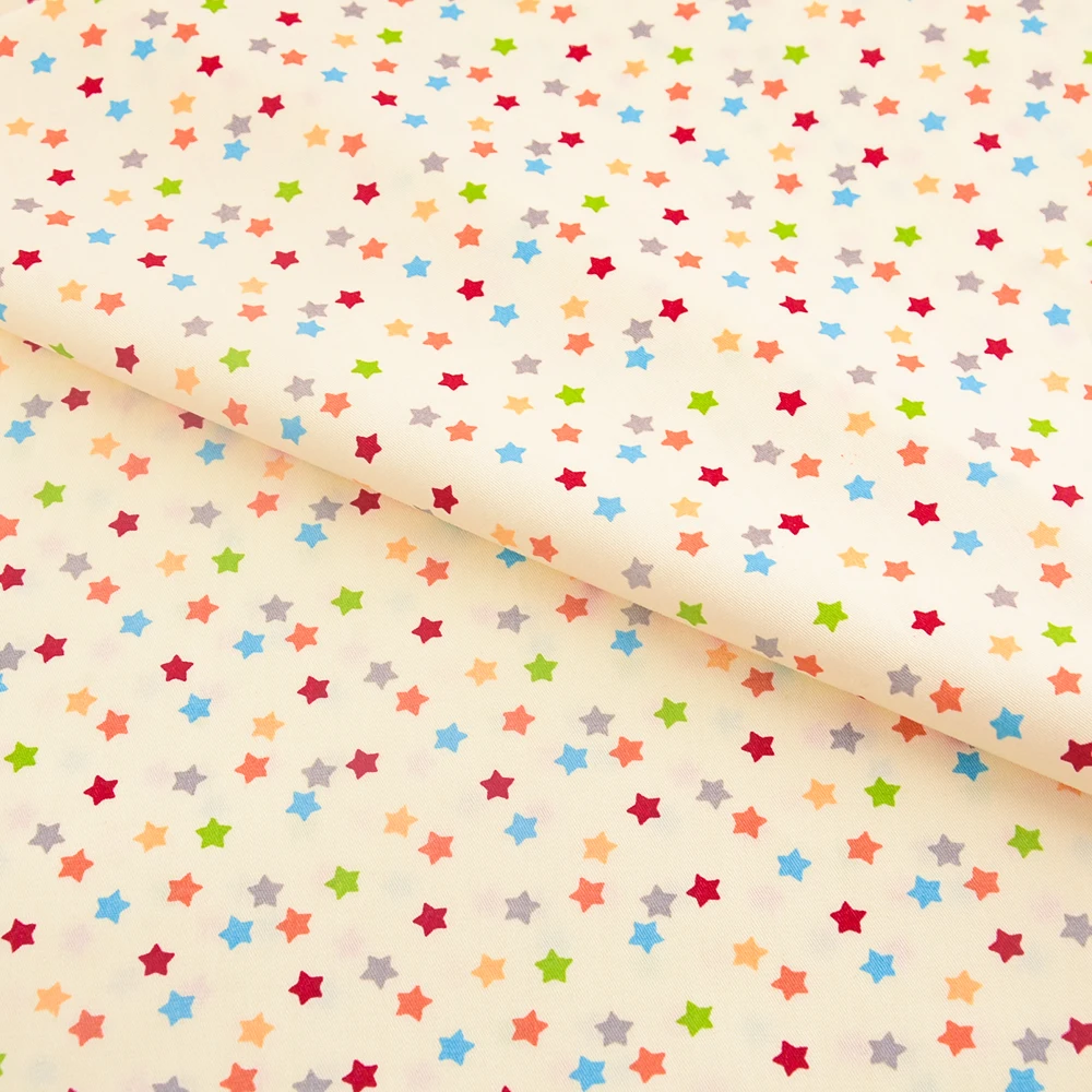 Booksew 100% хлопок Twill Ткань розовый цветной блестящий дизайн звезды Материал DIY